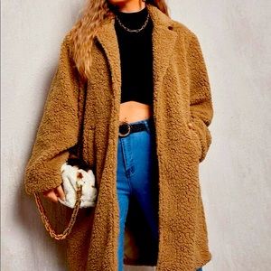 Open front Teddy Coat